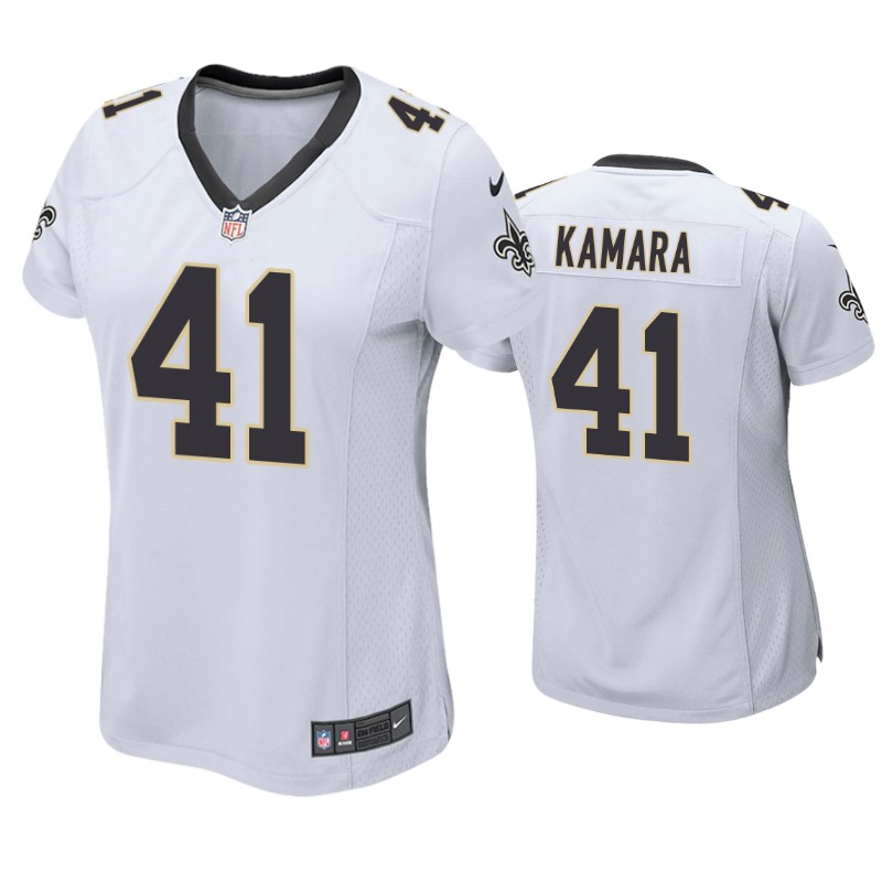 Womens New Orleans Saints #41 Alvin Kamara Nike White Limited Jersey