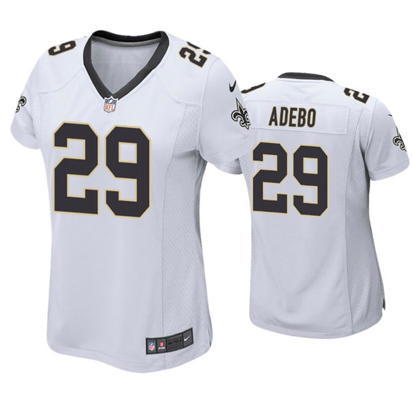 Womens New Orleans Saints #29 Paulson Adebo Nike White Limited Jersey