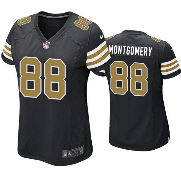 Womens New Orleans Saints #88 Ty Montgomery Nike Black Alternate Stripe Sleeves Limited Jersey