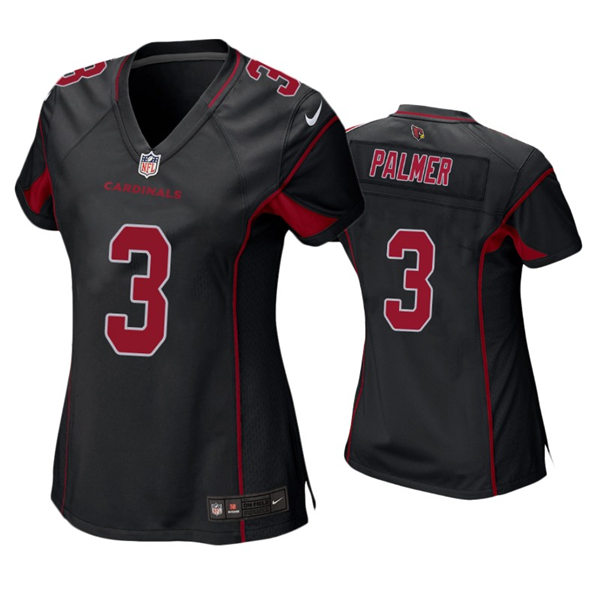 Womens Arizona Cardinals Retired Player #3 Carson Palmer Nike Black Color Rush Limited Jersey 