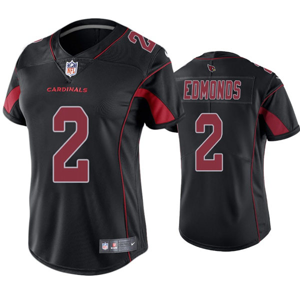 Womens Arizona Cardinals #2 Chase Edmonds Nike Black Color Rush Limited Jersey