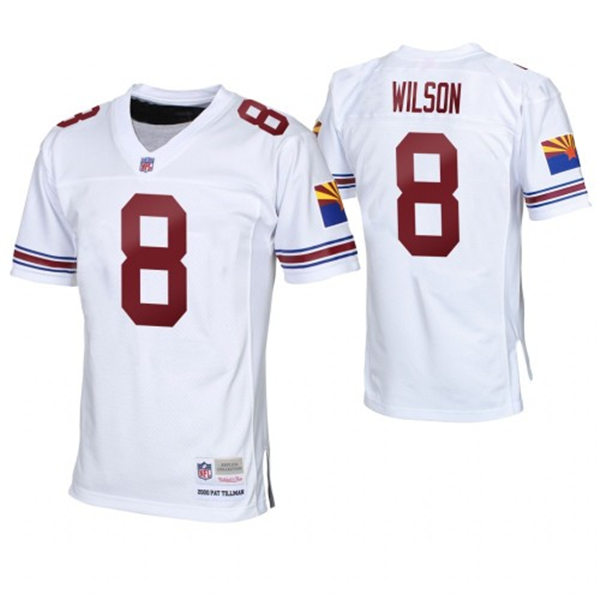 Mens Arizona Cardinals Retired Player #8 Larry Wilson Mitchell&Ness White Legacy Stitched Throwback Jersey