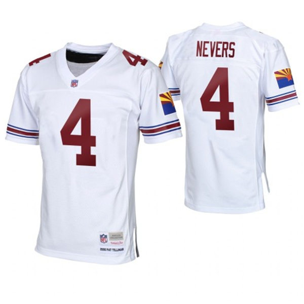 Mens Arizona Cardinals Retired Player #4 Ernie Nevers Mitchell&Ness White Legacy Stitched Throwback Jersey