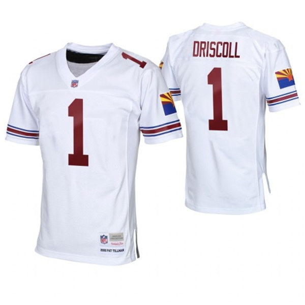 Mens Arizona Cardinals Retired Player #1 Paddy Driscoll Mitchell&Ness White Legacy Stitched Throwback Jersey