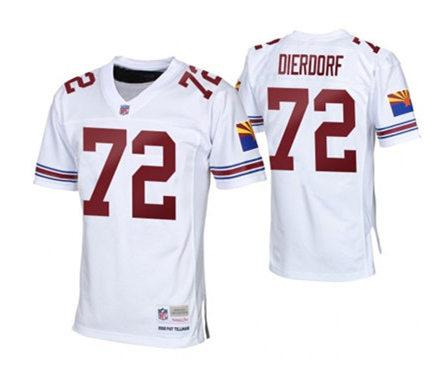 Mens Arizona Cardinals Retired Player #72 Dan Dierdorf Mitchell&Ness White Legacy Stitched Throwback Jersey