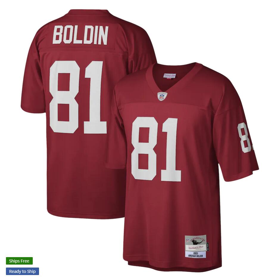 Mens Arizona Cardinals #81 Anquan Boldin Mitchell&Ness Cardinal 2003 Legacy Stitched Throwback Jersey