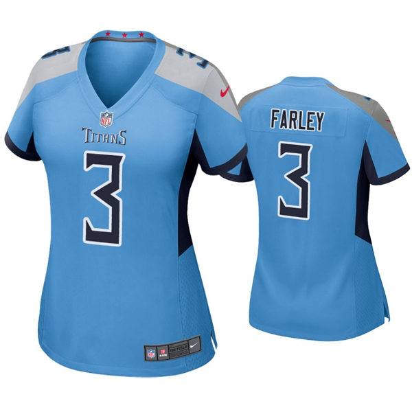 Womens Tennessee Titans #3 Caleb Farley Nike Light Blue Alternate Limited Stitched Jersey