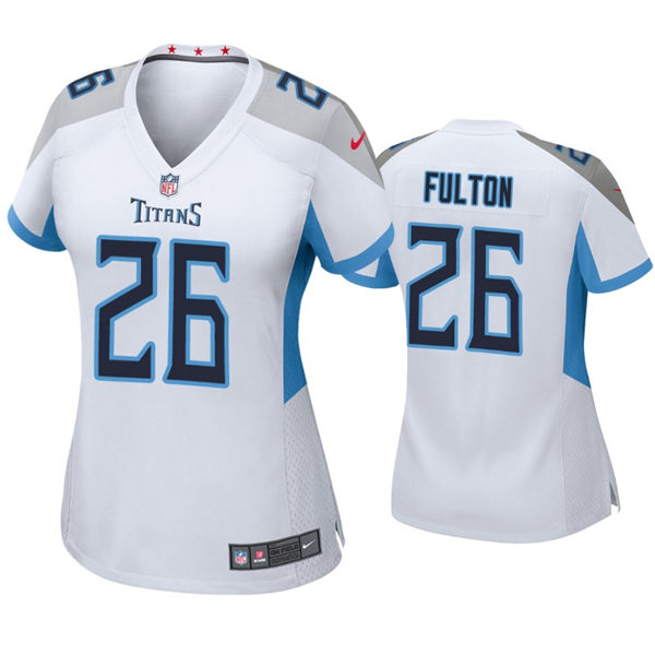 Womens Tennessee Titans #26 Kristian Fulton Nike White Stitched Limited Jersey