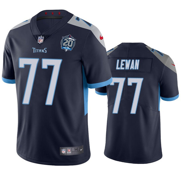 Mens Tennessee Titans #77 Taylor Lewan Nike Navy Vapor Untouchable Limited Jersey
