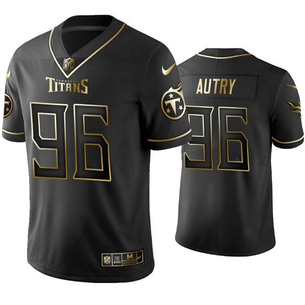Mens Tennessee Titans #96 Denico Autry Nike Black Golden Edition Vapor Limited Jersey