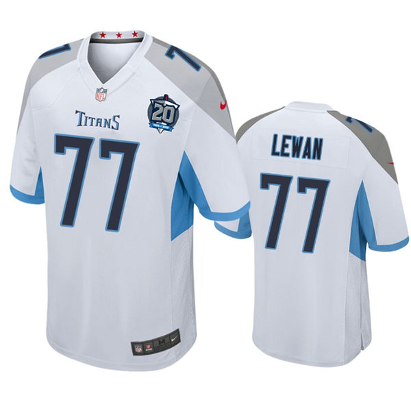 Mens Tennessee Titans #77 Taylor Lewan Nike White Vapor Untouchable Limited Jersey