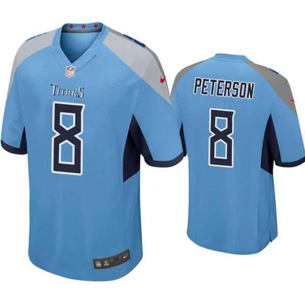 Mens Tennessee Titans #8 Adrian Peterson Nike Light Blue Alternate Vapor Untouchable Limited Jersey