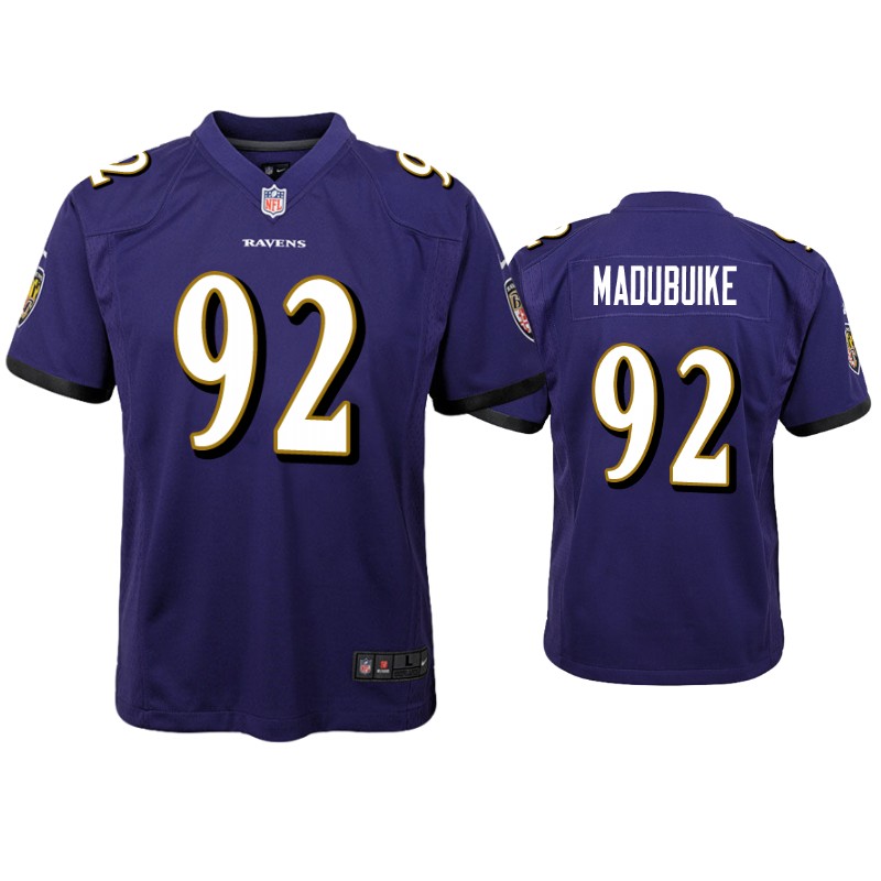 Youth Baltimore Ravens #92 Justin Madubuike Nike Purple Limited Jersey