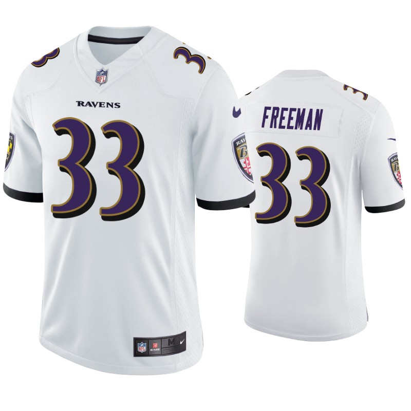 Mens Baltimore Ravens #33 Devonta Freeman Nike White Vapor Limited Player Jersey