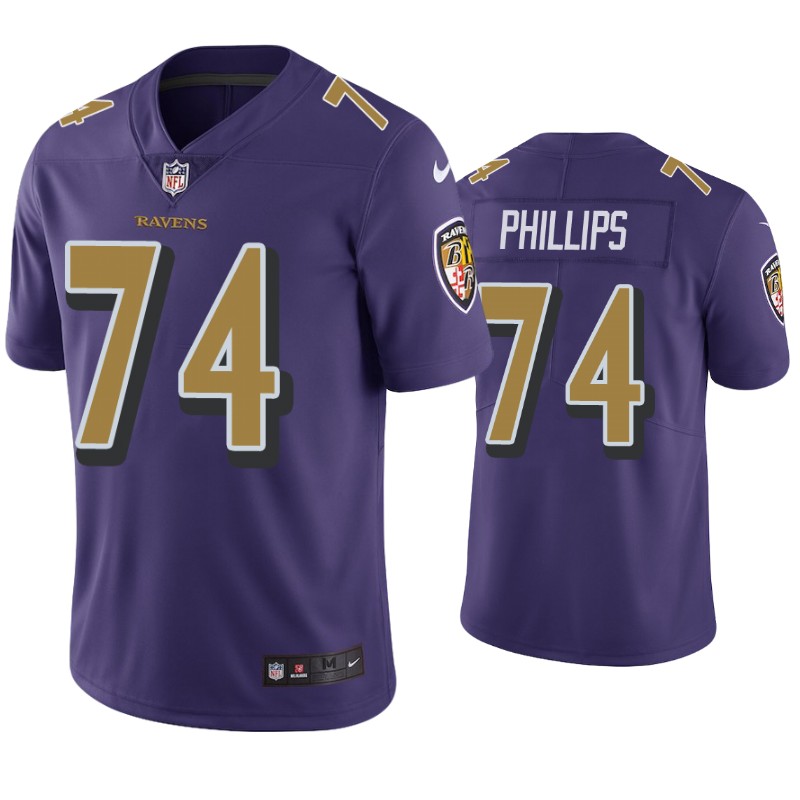 Mens Baltimore Ravens #74 Tyre Phillips Nike Purple Color Rush Player Limited Jersey