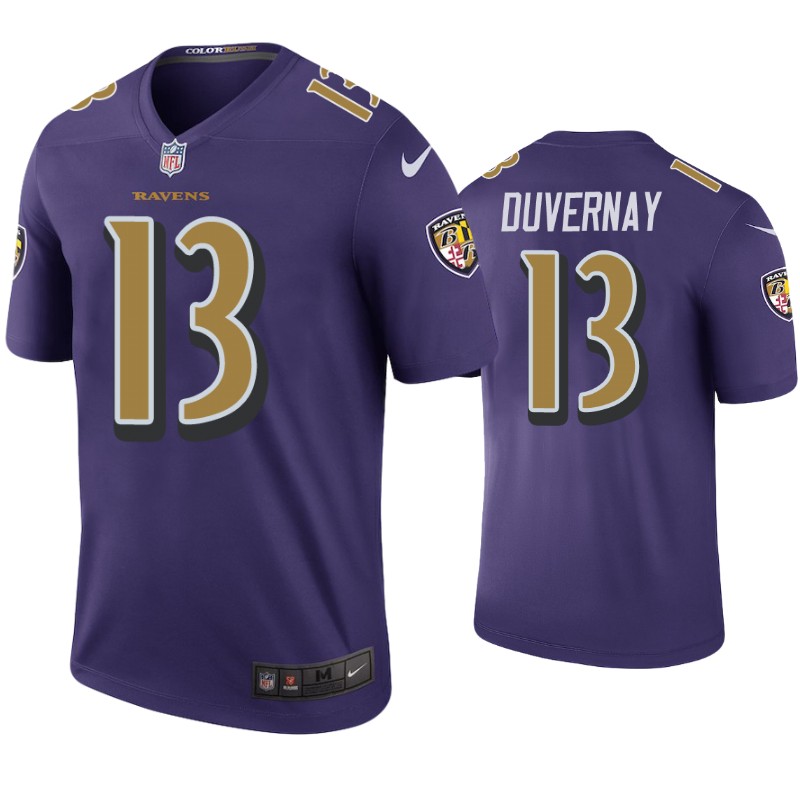 Mens Baltimore Ravens #13 Devin Duvernay Nike Purple Color Rush Player Limited Jersey