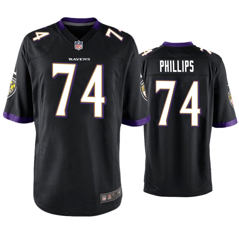 Mens Baltimore Ravens #74 Tyre Phillips Nike Black Alternate Vapor Limited Player Jersey