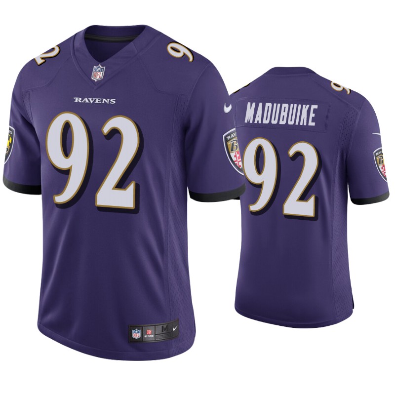 Mens Baltimore Ravens #92 Justin Madubuike Nike Purple Vapor Limited Player Jersey