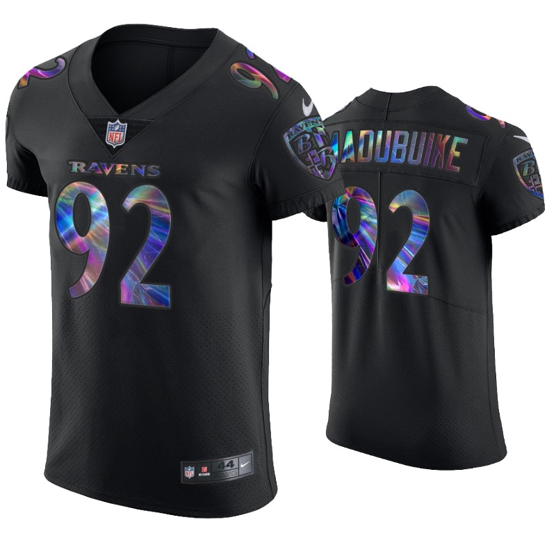 Mens Baltimore Ravens #92 Justin Madubuike Nike Black Holographic Edition Jersey