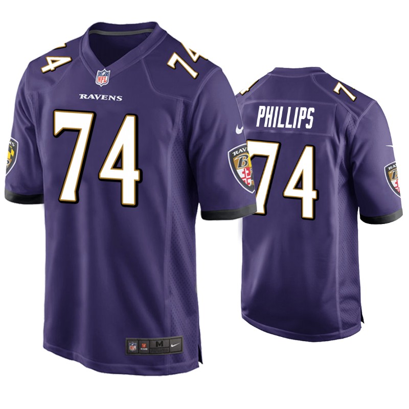 Mens Baltimore Ravens #74 Tyre Phillips Nike Purple Vapor Limited Player Jersey