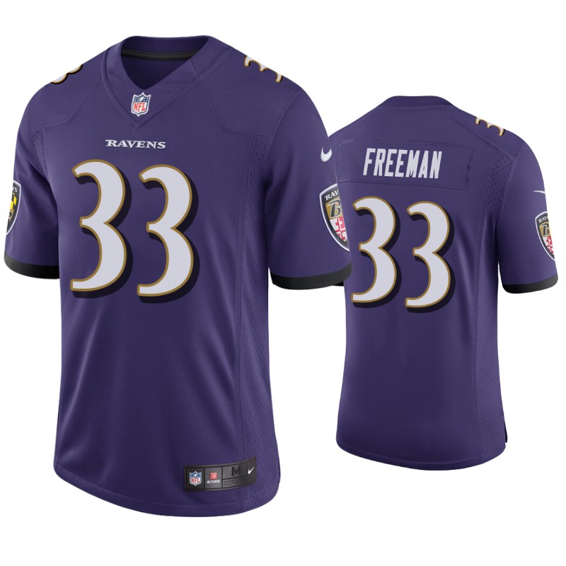 Mens Baltimore Ravens #33 Devonta Freeman Nike Purple Vapor Limited Player Jersey