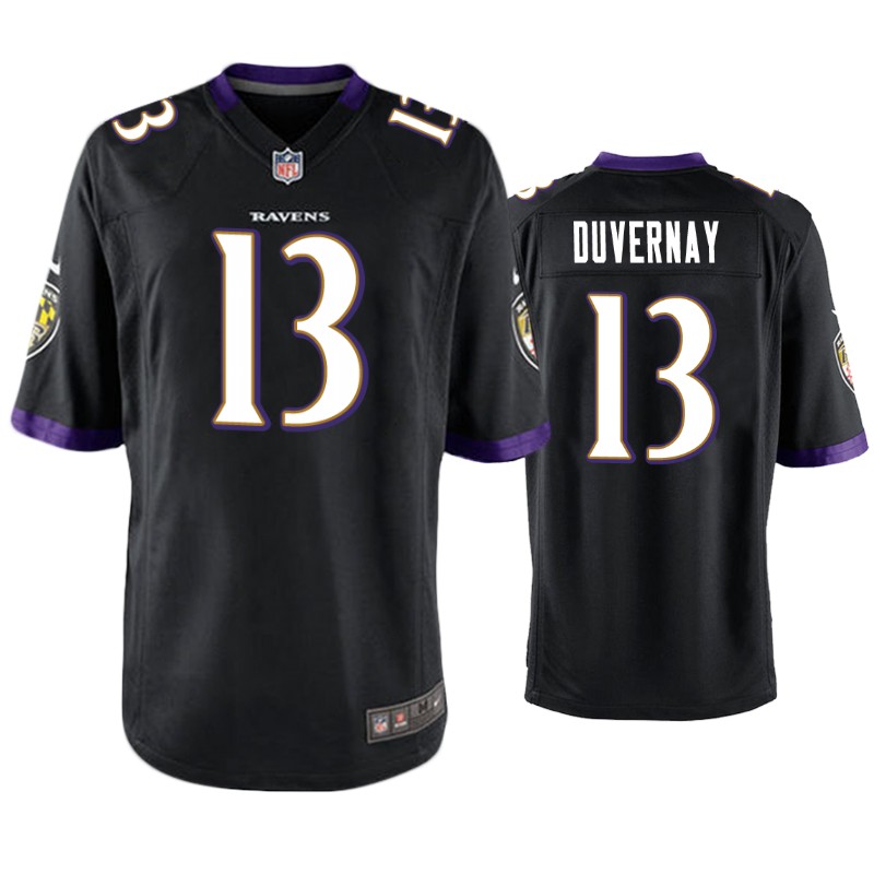 Mens Baltimore Ravens #13 Devin Duvernay Nike Black Alternate Vapor Limited Player Jersey