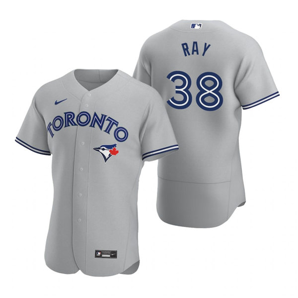 Mens Toronto Blue Jays #38 Robbie Ray Nike Gray Road FlexBase Jersey