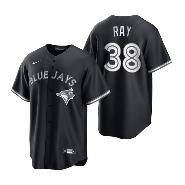 Mens Toronto Blue Jays #38 Robbie Ray Nike 2021 Black Fashion Jersey