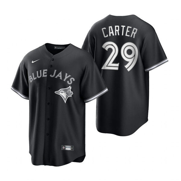 Mens Toronto Blue Jays #29 Joe Carter Nike 2021 Black Fashion Jersey