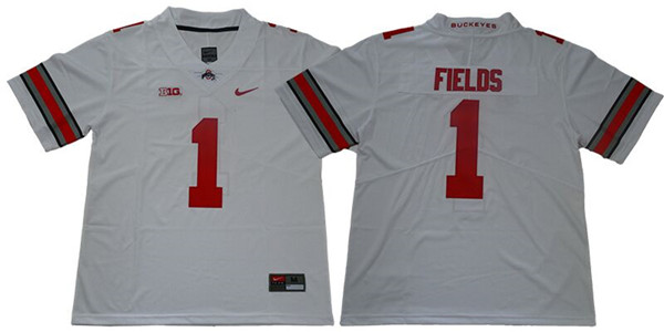 Youth Ohio State Buckeyes #1 Justin Fields Nike White Football Jersey