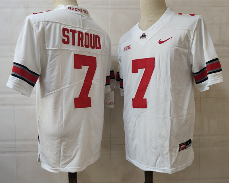 Youth Ohio State Buckeyes #7 C.J. Stroud Nike White Football Jersey