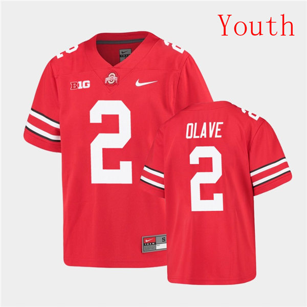 Youth Ohio State Buckeyes #2 Chris Olave Nike Scarlet Football Jersey