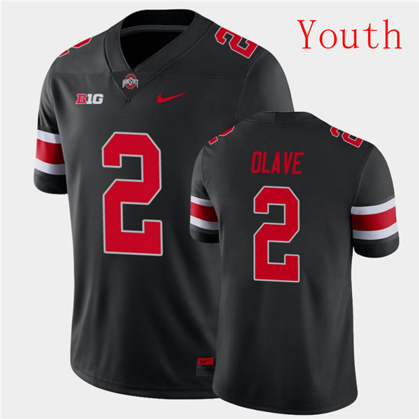 Youth Ohio State Buckeyes #2 Chris Olave Nike Blackout Football Jersey