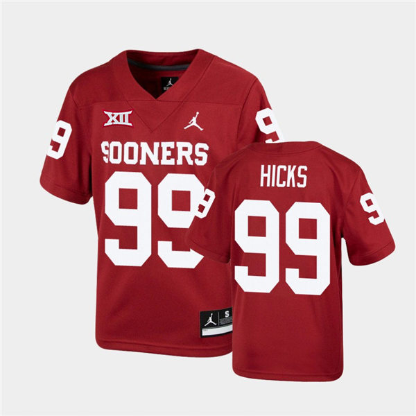 Youth Oklahoma Sooners #99 Marcus Hicks Crimson Jordan Brand Football Jersey