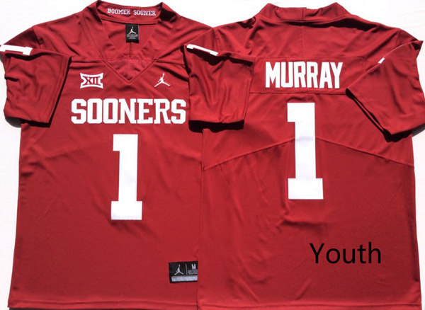 Youth Oklahoma Sooners #1 Kyler Murray Crimson Jordan Brand Football Jersey