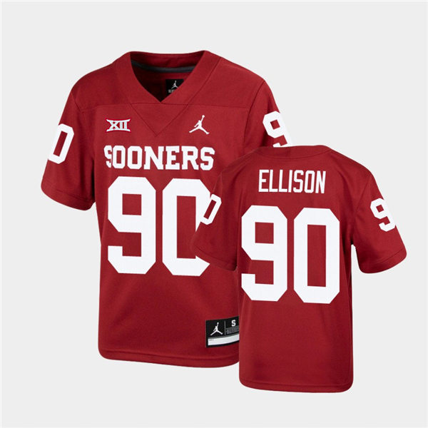 Youth Oklahoma Sooners #90 Josh Ellison Crimson Jordan Brand Football Jersey