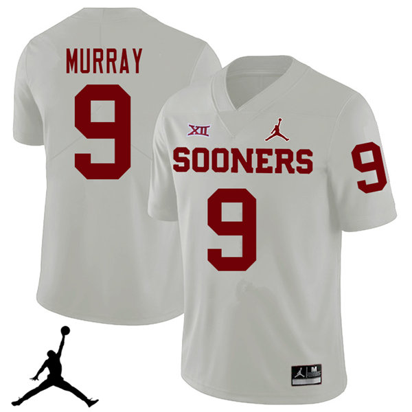 Men Oklahoma Sooners #9 Kenneth Murray Jr. White Jordan College Football Game Jersey
