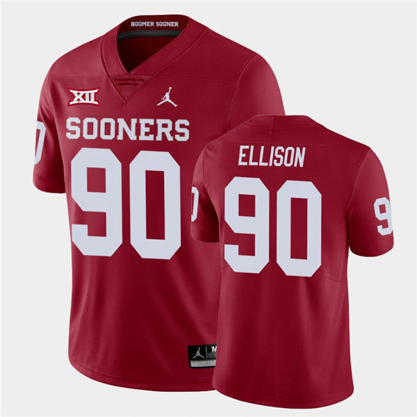 Men Oklahoma Sooners #90 Josh Ellison Crimson Jordan College Football Game Jersey