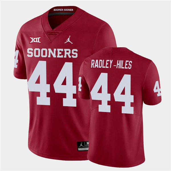 Men Oklahoma Sooners #44 Brendan Radley-Hiles Crimson Jordan College Football Game Jersey