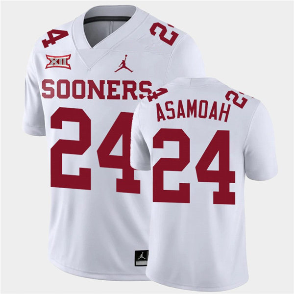 Men Oklahoma Sooners #24 Brian Asamoah II White Jordan College Football Game Jersey