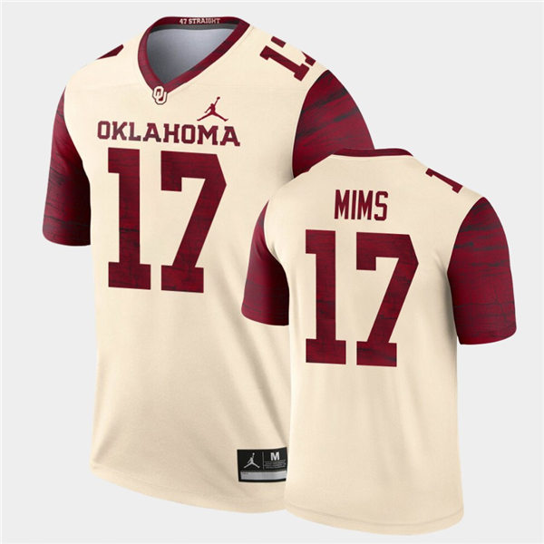 Men Oklahoma Sooners #17 Marvin Mims Jr. Jordan Brand Cream Alternate Legend Football Jersey 
