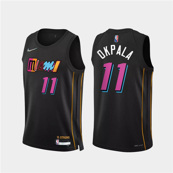 Mens Miami Heat #11 KZ Okpala Diamond Nike Black 2021-22 Miami City Edition Jersey