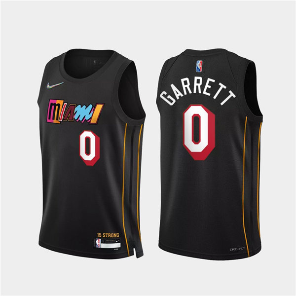 Mens Miami Heat #0 Marcus Garrett Diamond Nike Black 2021-22 Miami City Edition Jersey