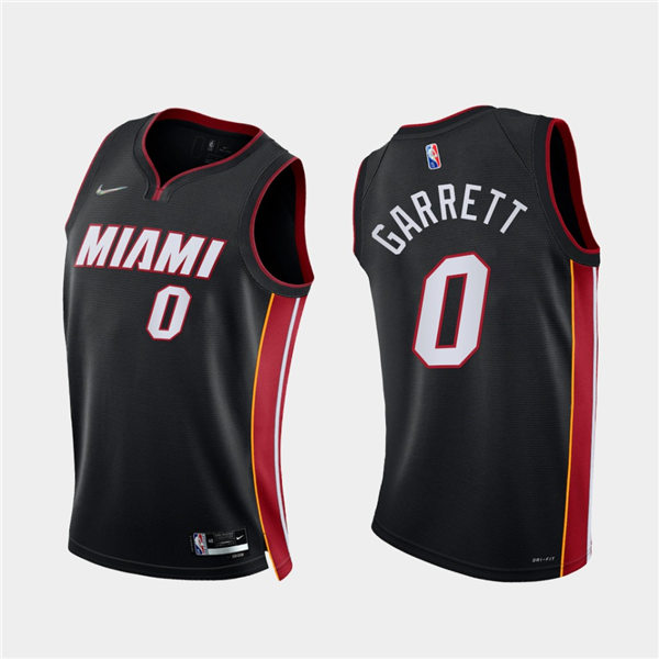 Mens Miami Heat #0 Marcus Garrett Diamond Nike Black Icon Edition Swingman Jersey