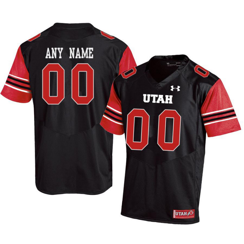 Mens Utah Utes Custom Steve Smith Sr. Alex Smith Paul Kruger Eric Weddle Under Armour Black stripe Sleeves Football Game Jersey