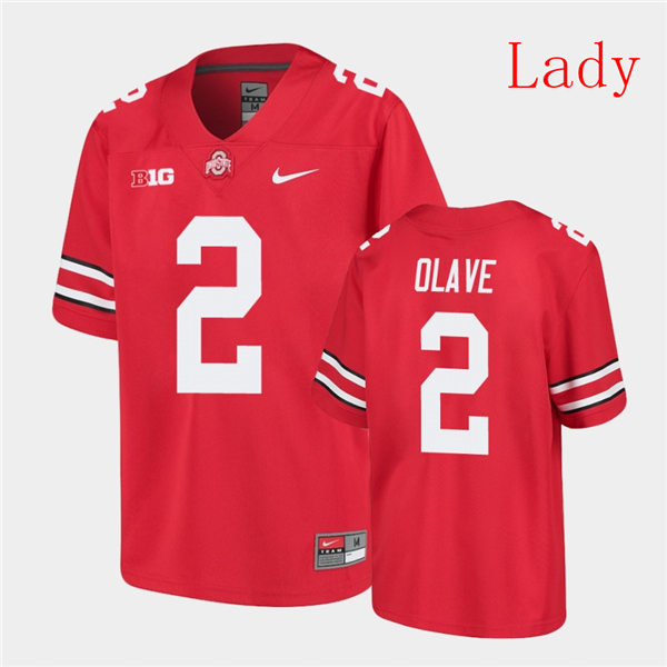 Womens Ohio State Buckeyes #2 Chris Olave Nike Scarlet College Football Game Jersey