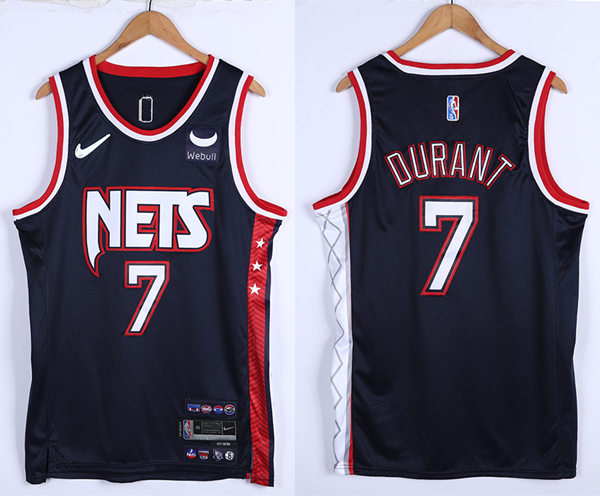 Mens Brooklyn Nets #7 Kevin Durant Diamond Nike 2021-22 Navy NBA 75TH City Edition Jersey