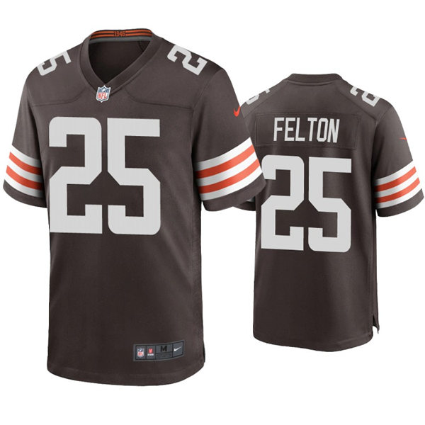 Mens Cleveland Browns #25 Demetric Felton Nike Brown Home Vapor Limited Jersey
