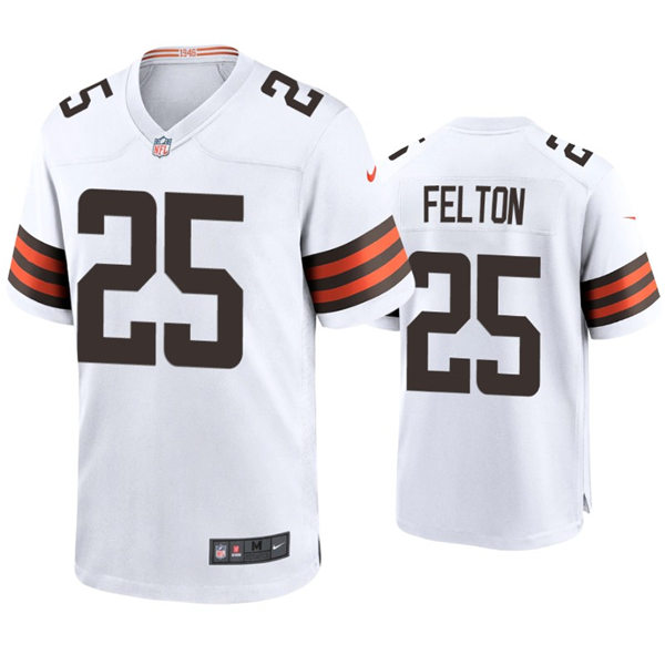 Mens Cleveland Browns #25 Demetric Felton Nike White Away Vapor Limited Jersey