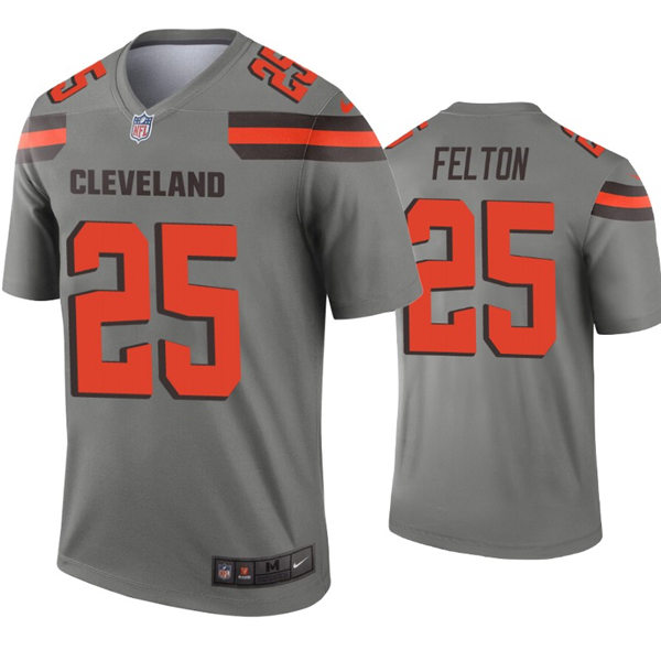 Mens Cleveland Browns #25 Demetric Felton Nike Gray Inverted Legend Jersey